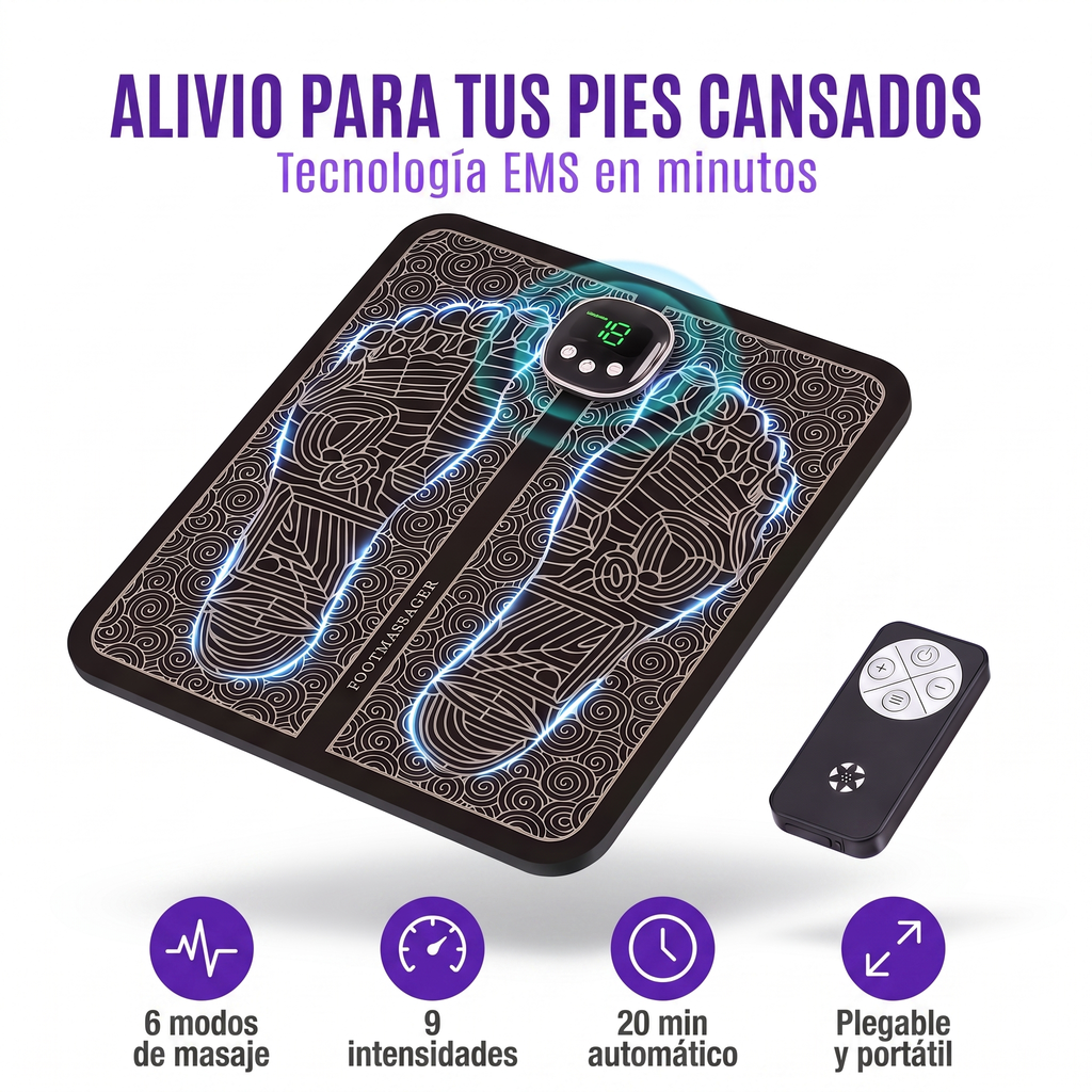 Masajeador de Pies EMS – Alivio Instantáneo para Pies Cansados