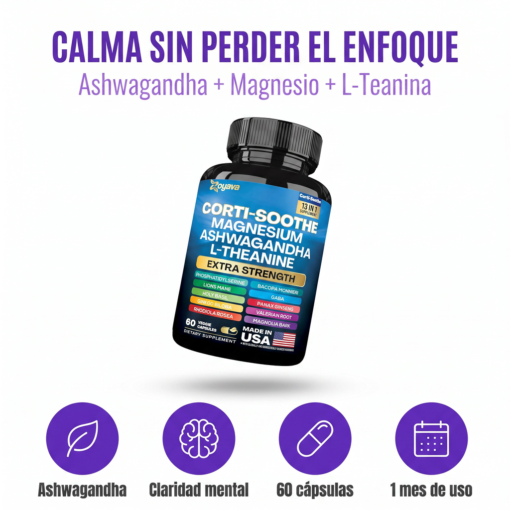 Calm Support Complex – Ashwagandha, Magnesio y L-Teanina para Calma y Enfoque