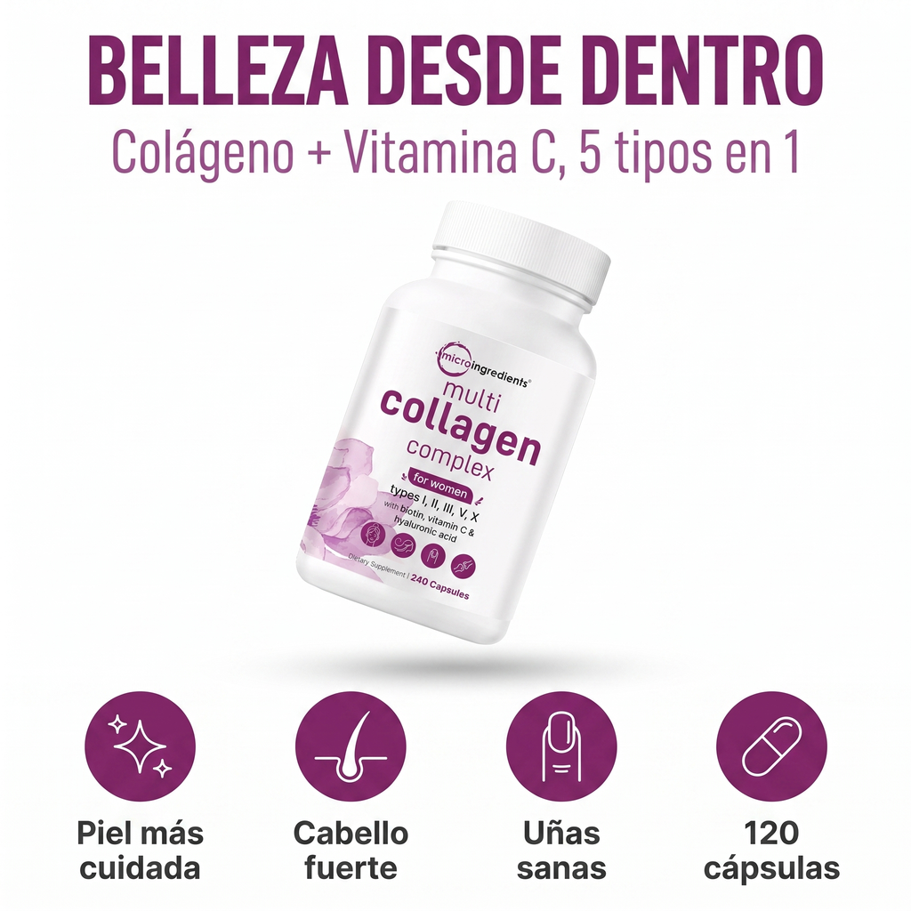 Multi Collagen Complex – Colágeno Hidrolizado con Vitamina C para Piel, Cabello y Uñas