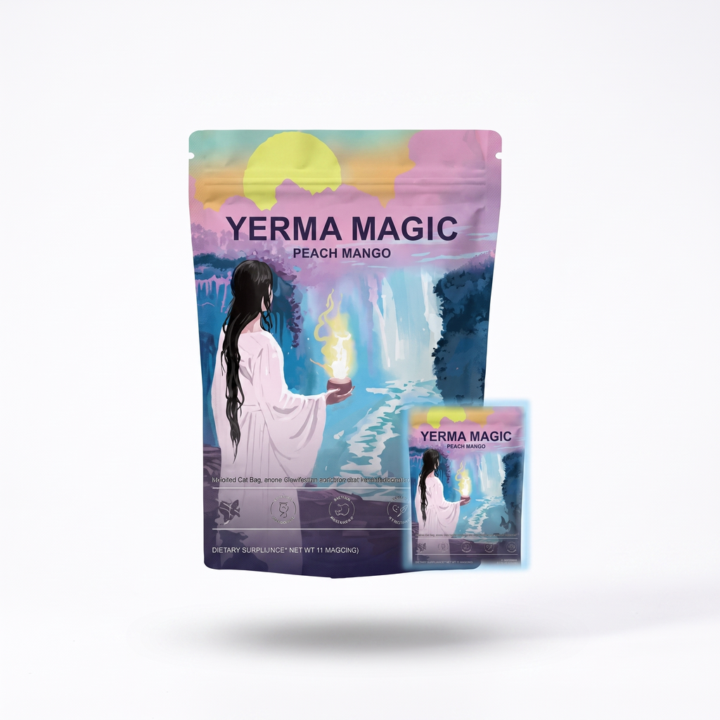 Yerma Magic – Energía Natural de Yerba Mate, Sabor Melocotón y Mango
